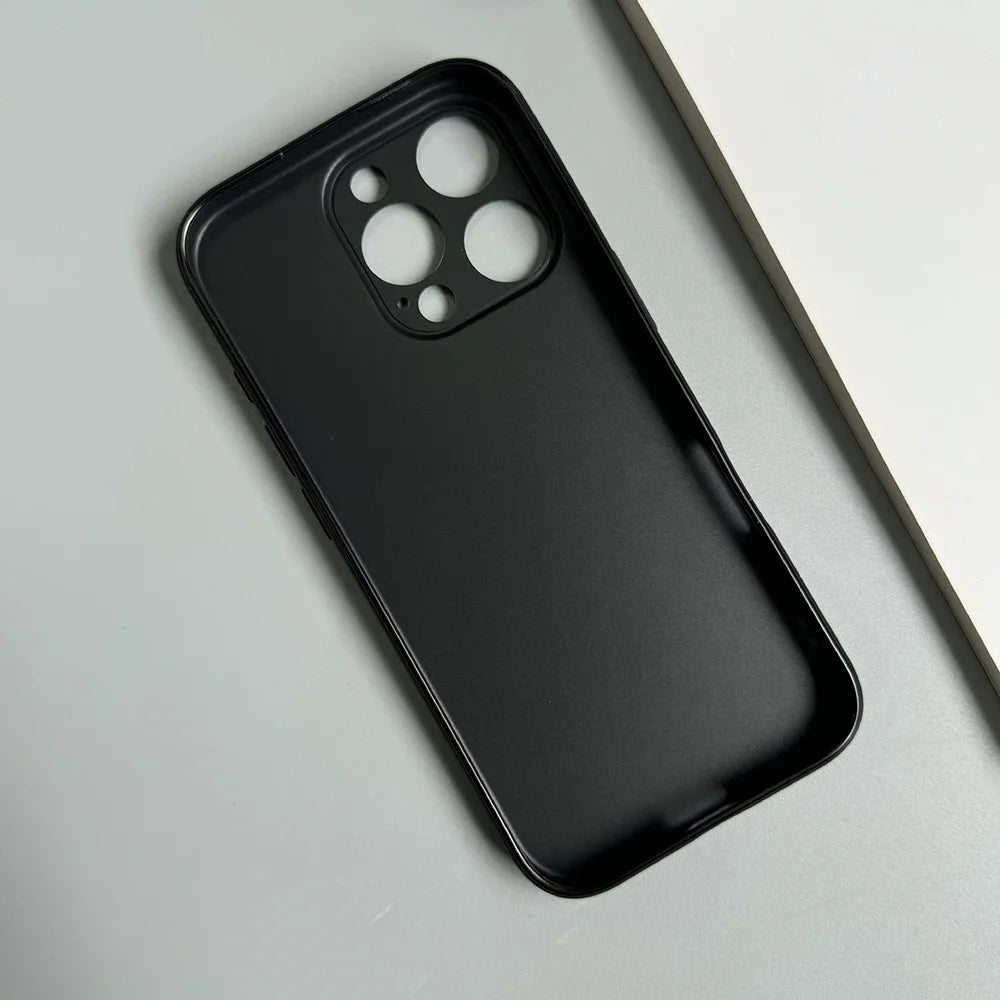 Luxury Full Black Silicone Matte Case for iPhone 17 Air 16 15 14 13 12 11 Pro Max Plus Soft TPU Shockproof Back Cover