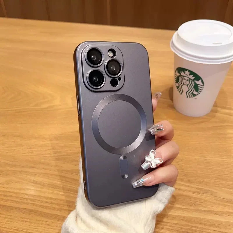Mag Safe Magnetic Wireless Charging Case for iPhone 11–17 Pro/Max – Silicone & Glass Cover with Lens Protection